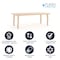 Flash Furniture Rectangle 23.625 W, 47.25 L, 23.5 H, Plastic, Steel, Brown YU-YCY-060-RECT-TBL-NAT-GG - alternate 3
